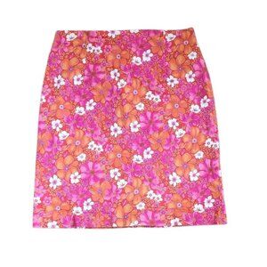 New York City Design Co Skirt Womens Size 16 Red Pink Floral Hawaiian Tropical